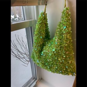Cute bling green purse